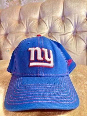 New York Giants New Era 39THIRTY Flex Fit Hat Blue Red NFL Cap Size S/M